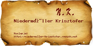 Niedermüller Krisztofer névjegykártya