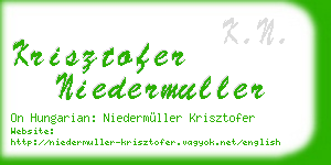 krisztofer niedermuller business card