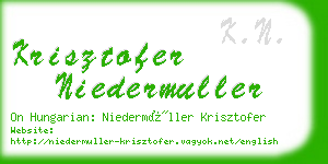 krisztofer niedermuller business card